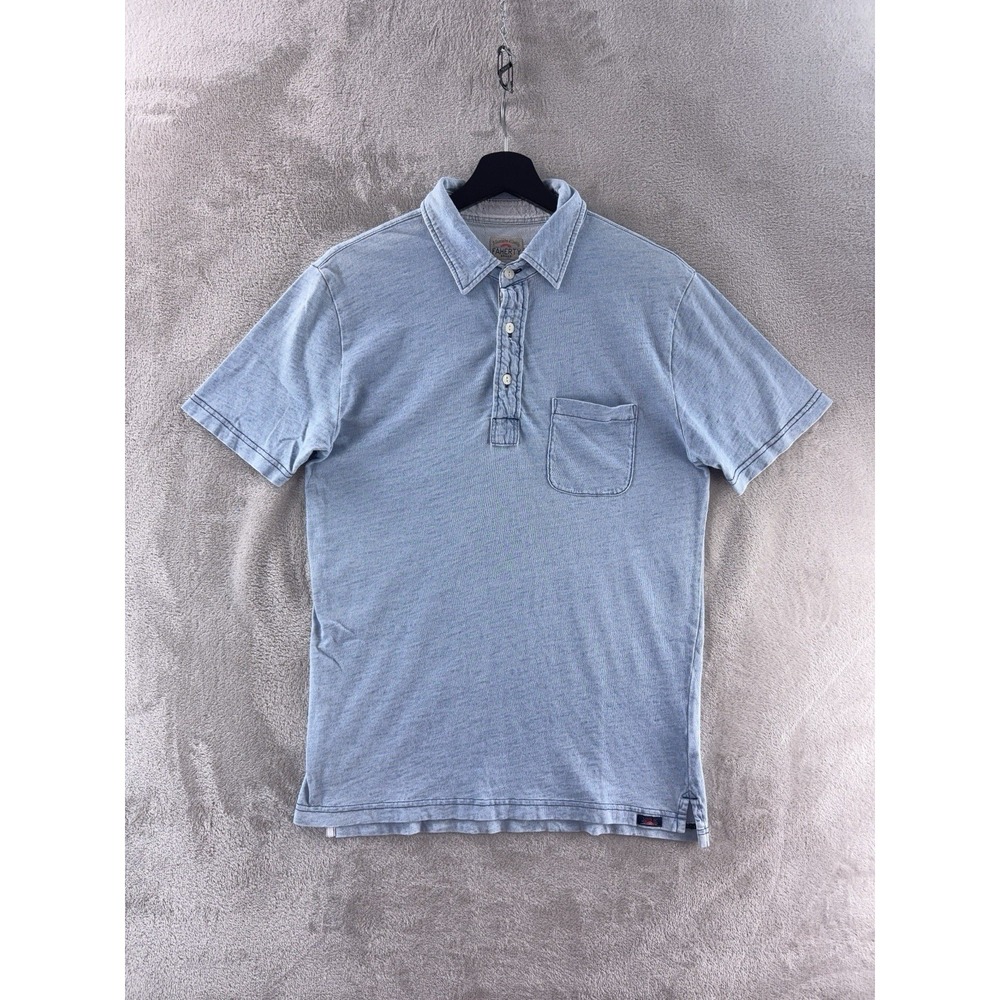 Faherty Sunwashed Polo Shirt Mens Size Small Blue Organic Cotton Casual Soft